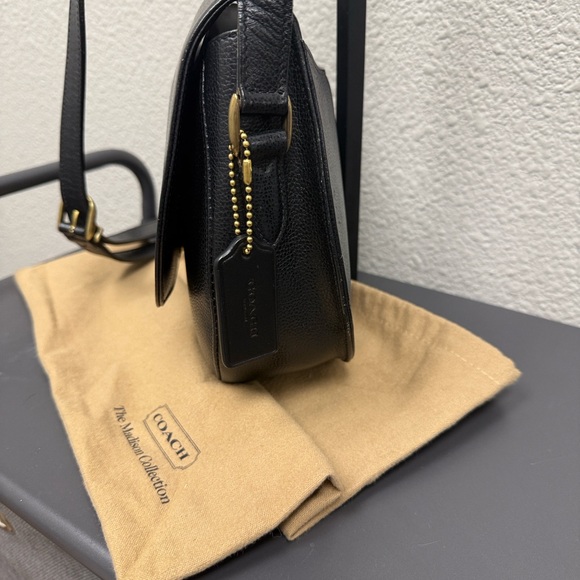 Coach Madison Carlyle Black Leather Crossbody Bag - Picture 3 of 16